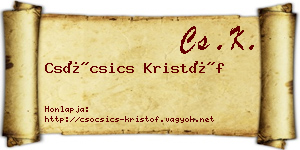 Csócsics Kristóf névjegykártya