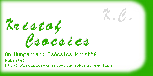 kristof csocsics business card