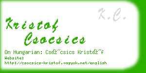 kristof csocsics business card